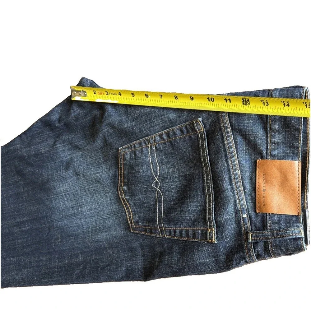 Lucky Brand 221 Original Straight Jeans Mens 34x32 Blue Dark Wash Denim Stretch